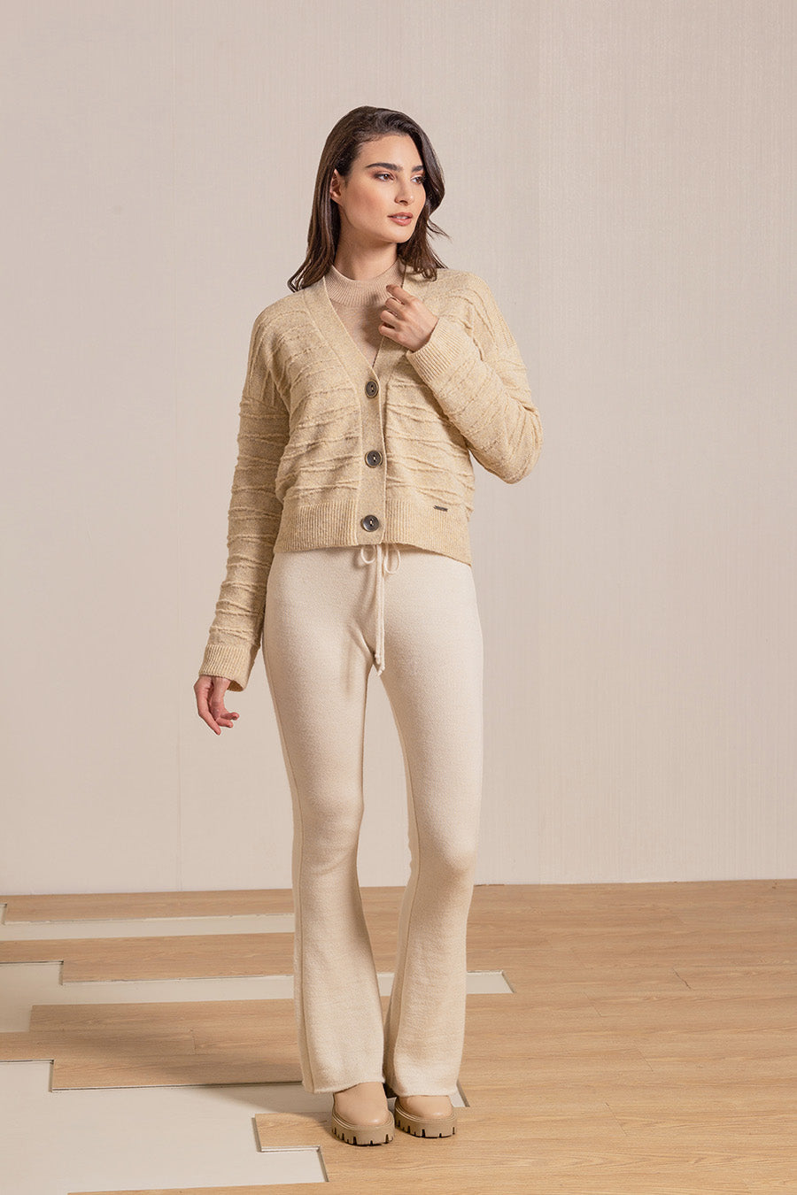 Cárdigan Valery Baby Alpaca Color Crema
