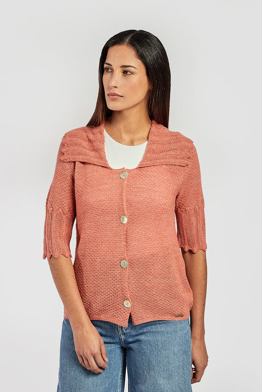 Viviana Cardigan Baby Alpaca Color Aragosta