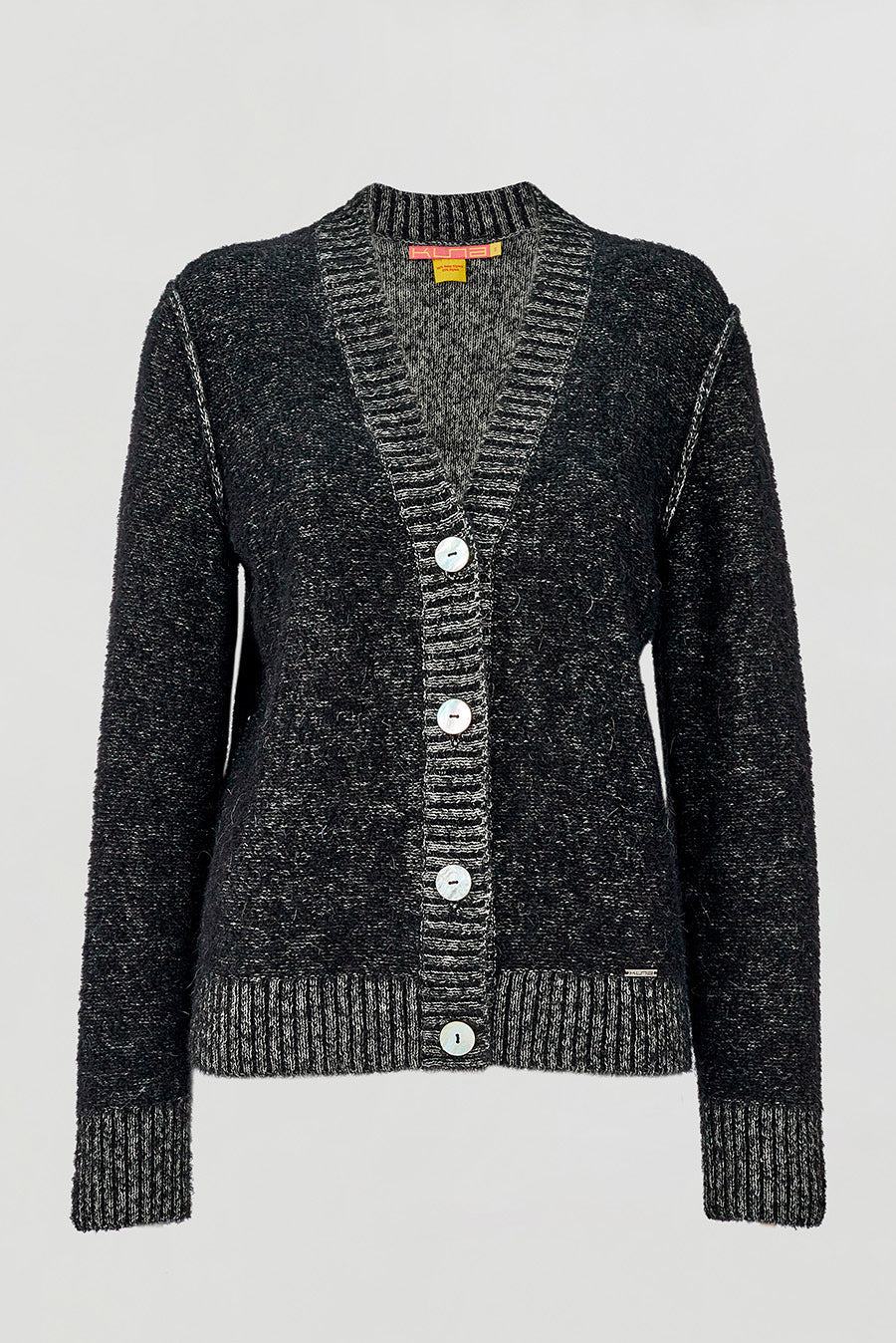 Week Cardigan Baby Alpaca Color B&w
