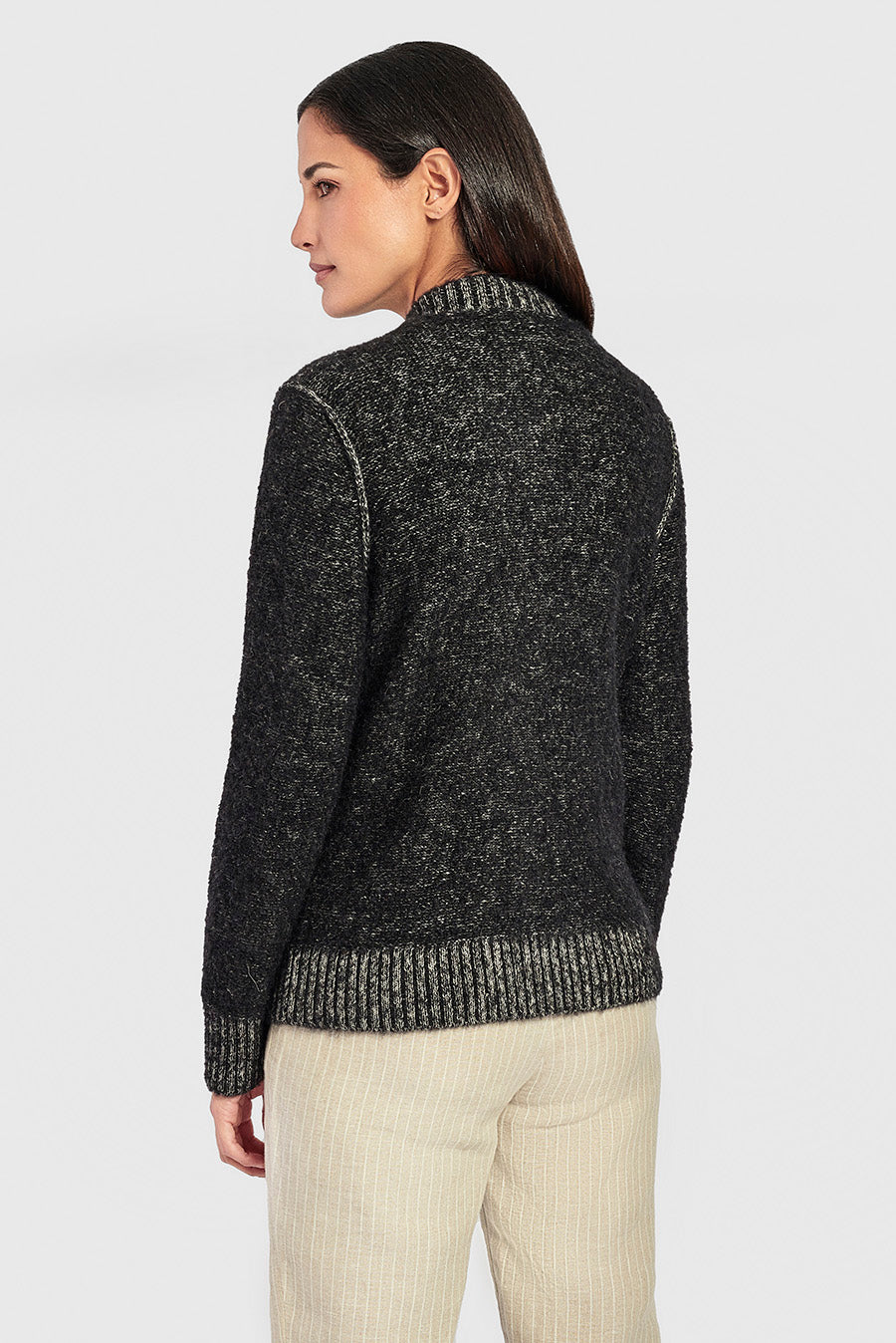 Week Cardigan Baby Alpaca Color B&w