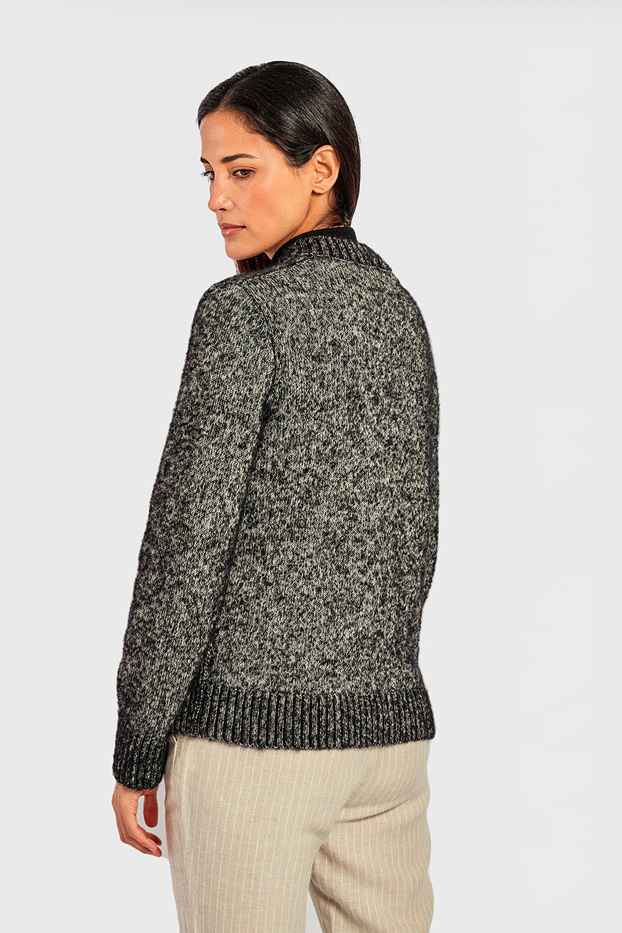 Week Cardigan Baby Alpaca Color B&w