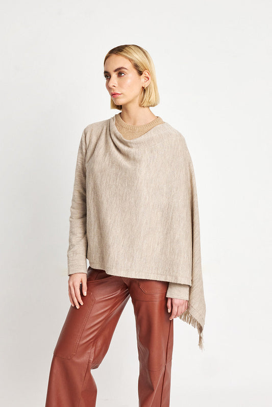 Cárdigan Wylie de alpaca bebé color sabbia