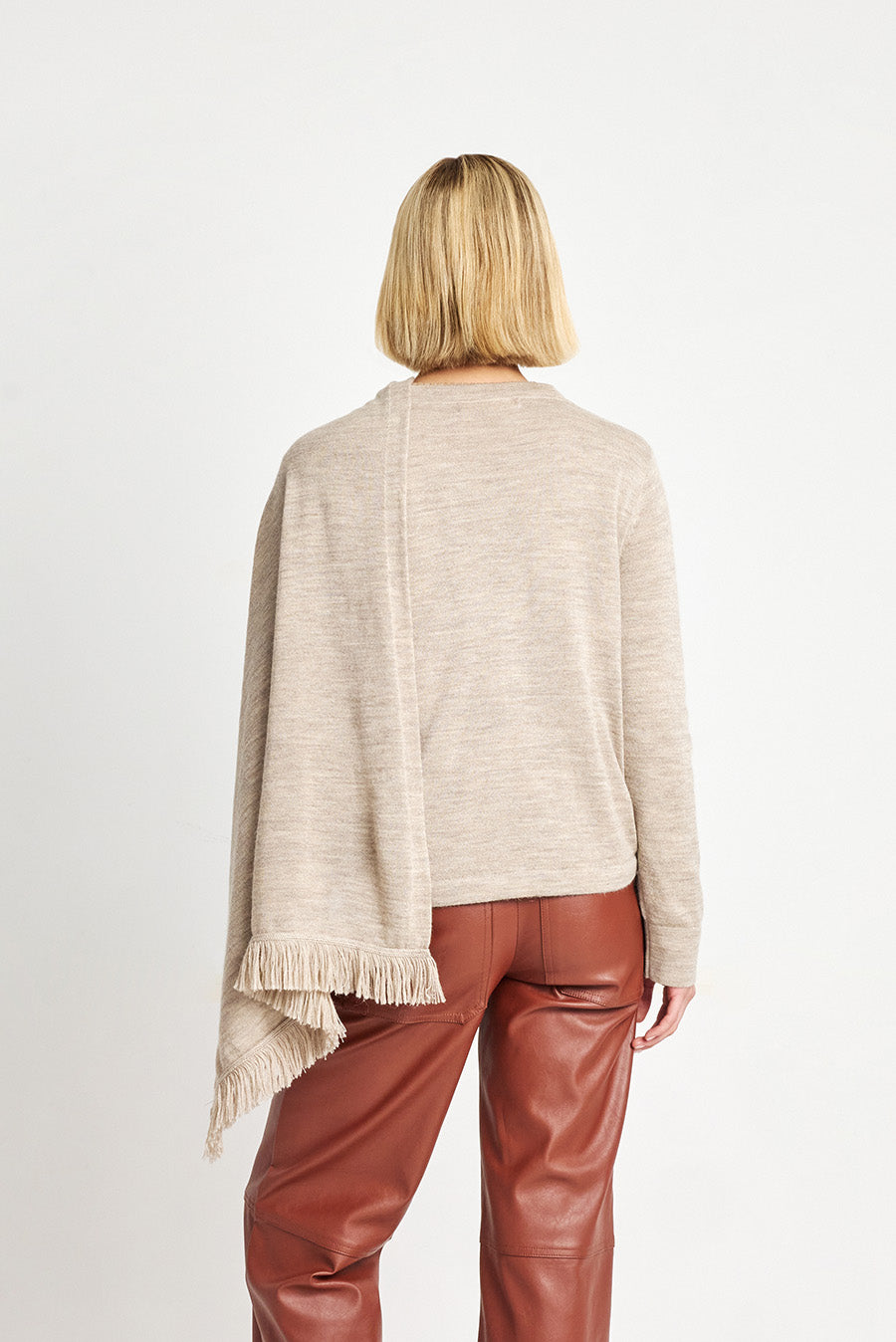 Cárdigan Wylie de alpaca bebé color sabbia