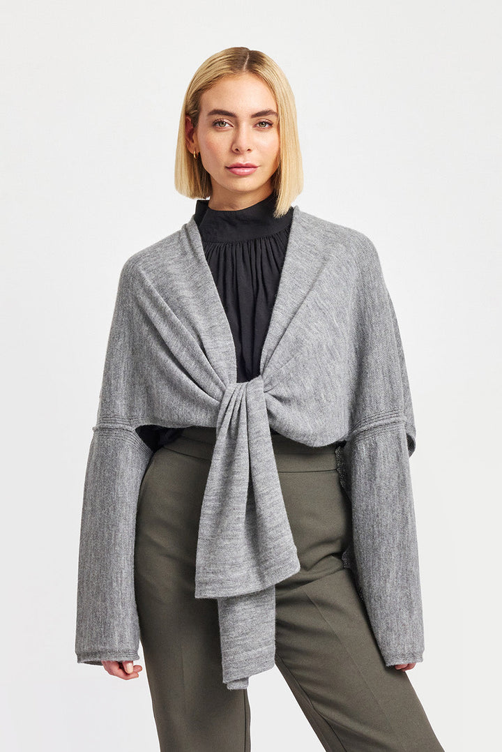 Wrap Cardigan Baby Alpaca Color Nuage