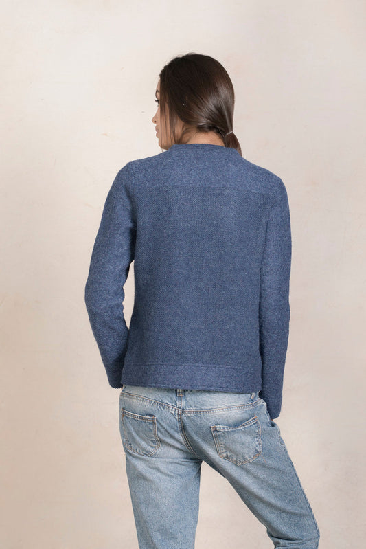 Chaqueta Pascaline Alpaca &amp; Lana Color Aguas Profundas