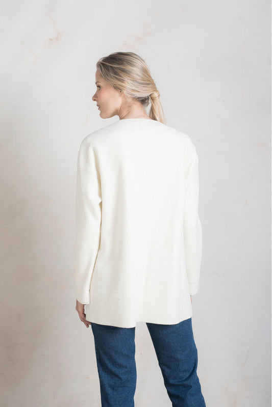 Chaqueta Respuesta Alpaca y Lana Color Crudo