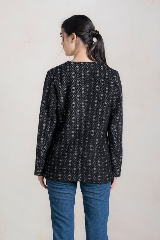 Chaqueta Reload de Alpaca y Lana Color Negro y Gris