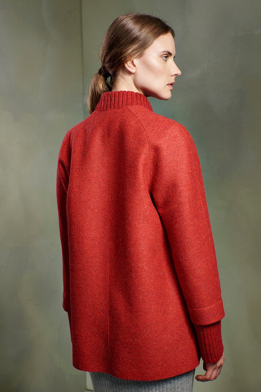 Abrigo Tyler de alpaca y lana color rojo