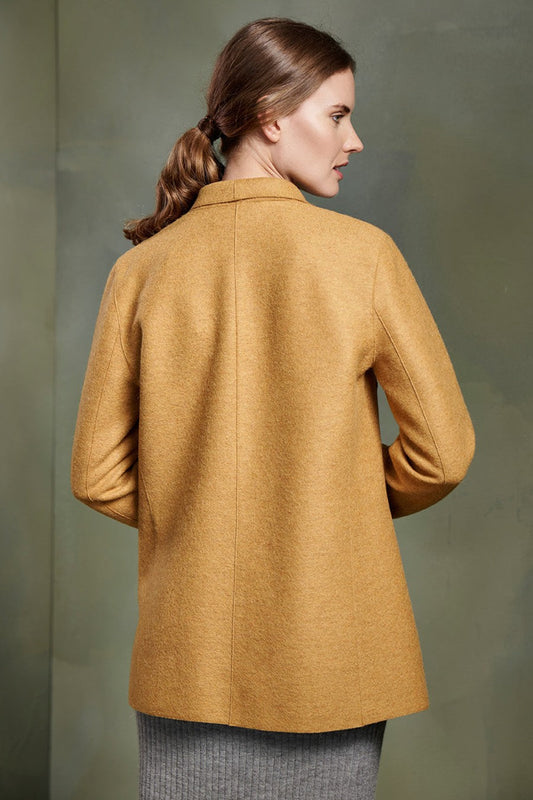 Abrigo Tresor de Alpaca y Lana Color Senape