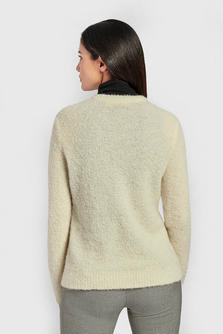 Cárdigan Blanco Color Alpaca Crudo