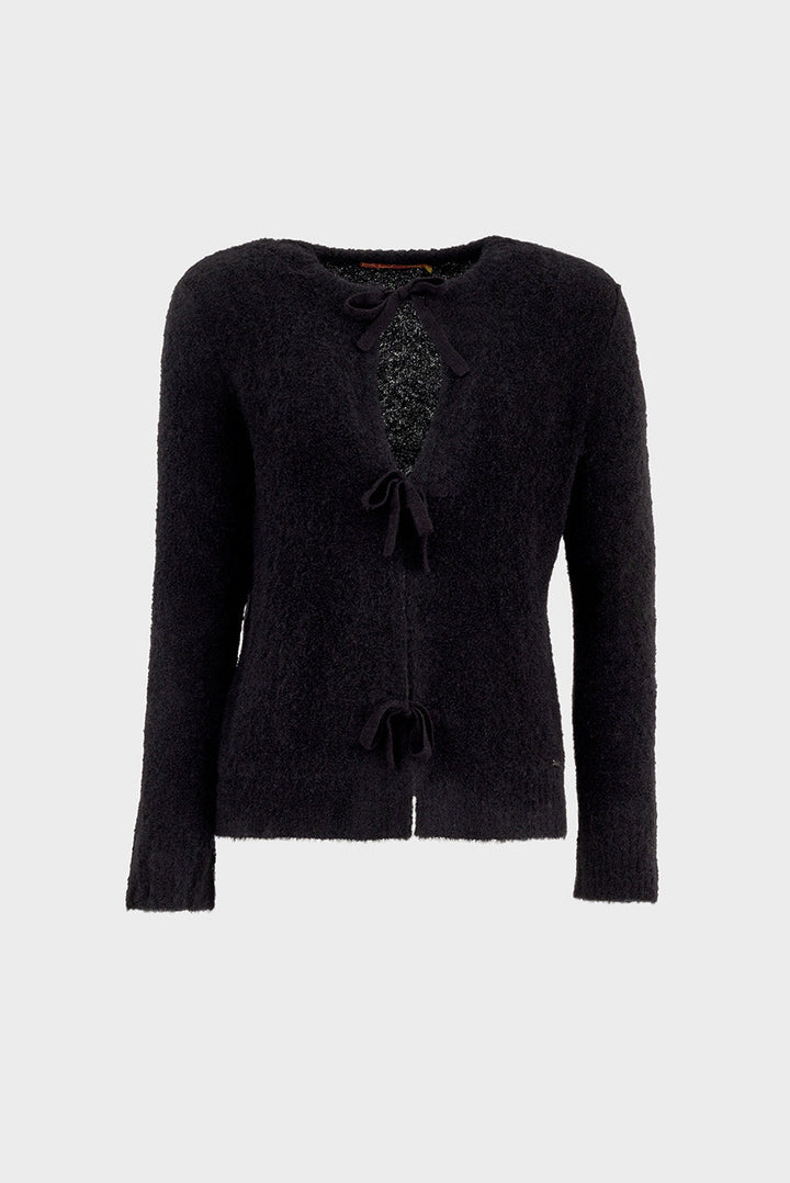 Cárdigan Blanco Color Alpaca Negro
