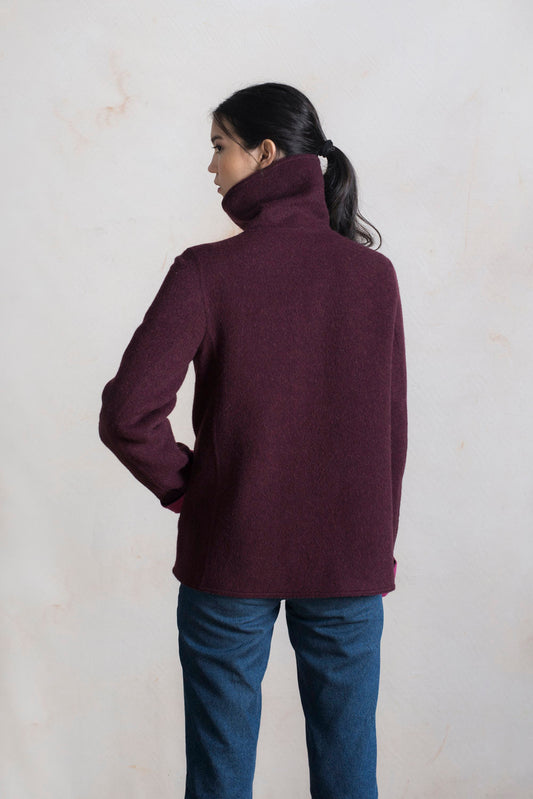 Chaqueta Regaliz Baby Alpaca &amp; Lana Color Amargo &amp; Capulina