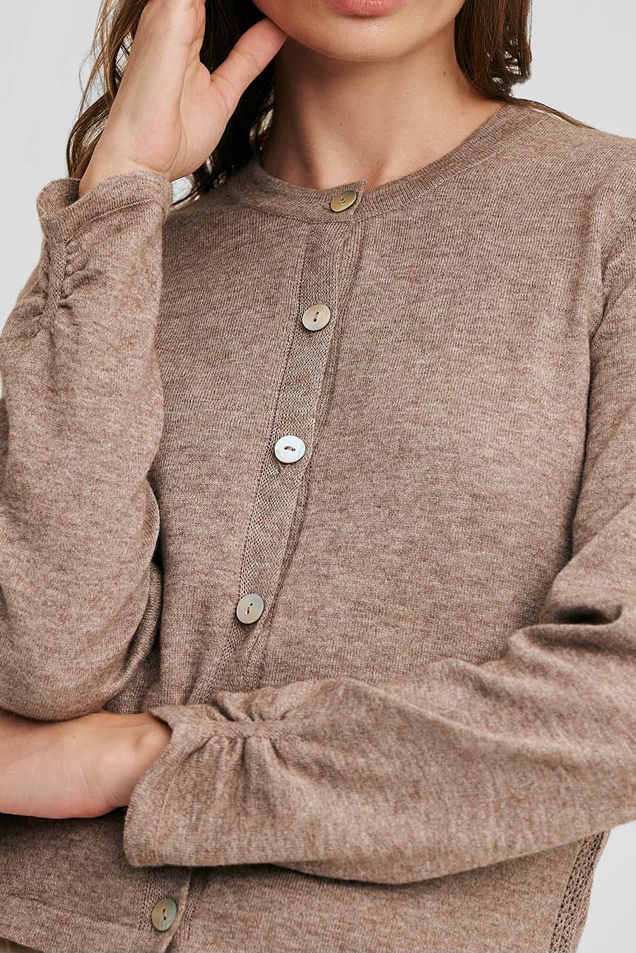 Wanderers Cardigan Baby Alpaca Color Arcilla