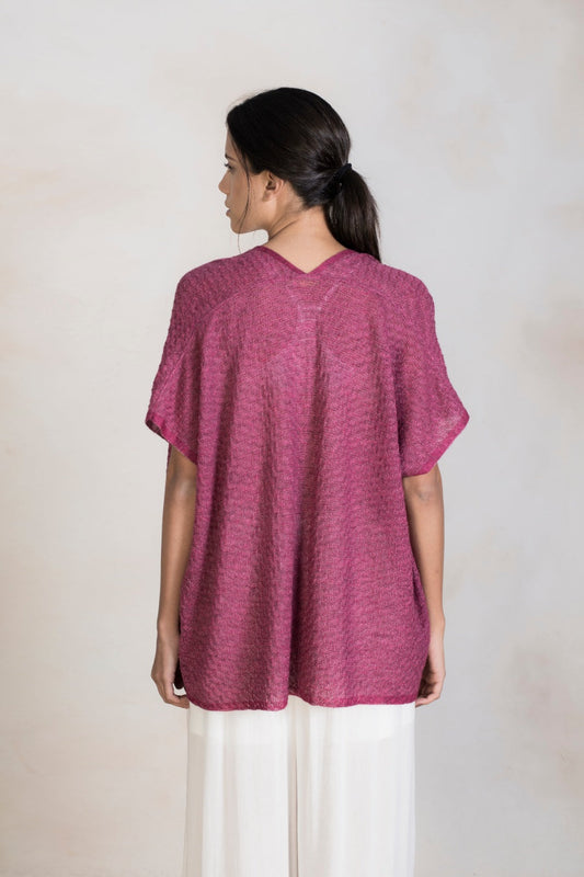Chaleco Roots Baby Alpaca Color Fucsia