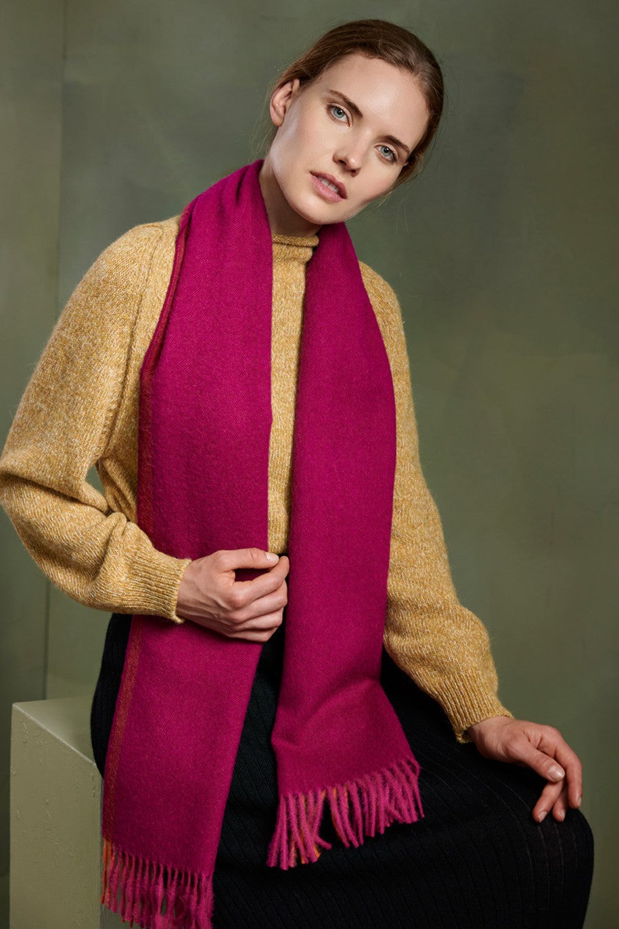 Rabat - A Fucsia Scarf Baby Alpaca Color Fuchsia