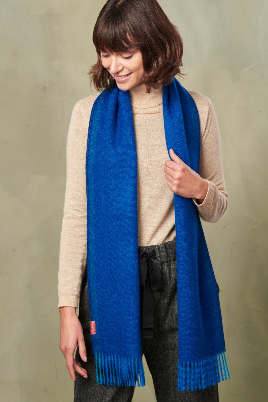 Rabat - A Scarf Baby Alpaca Color Blue