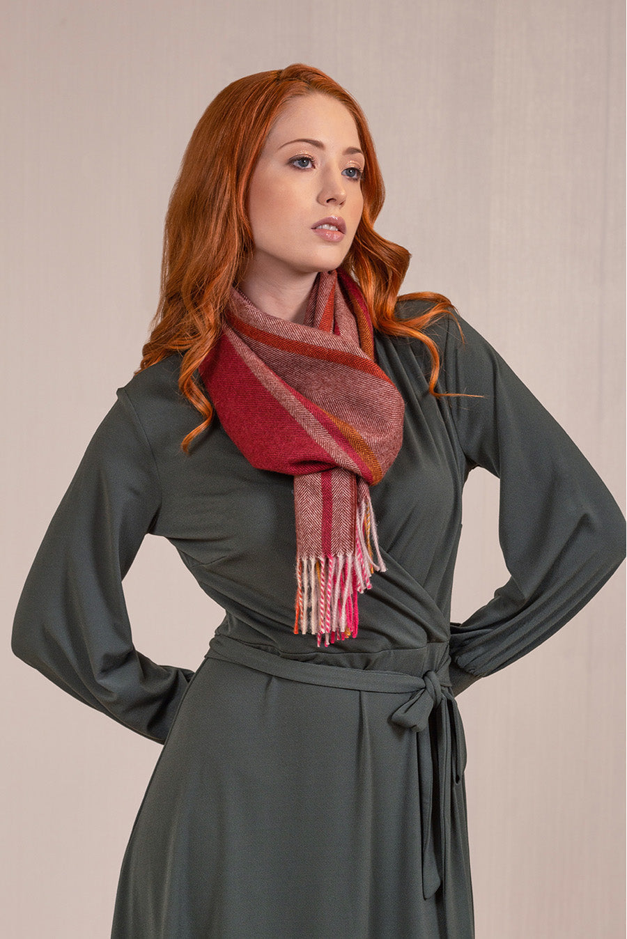 Rack Scarf Baby Alpaca Color Red