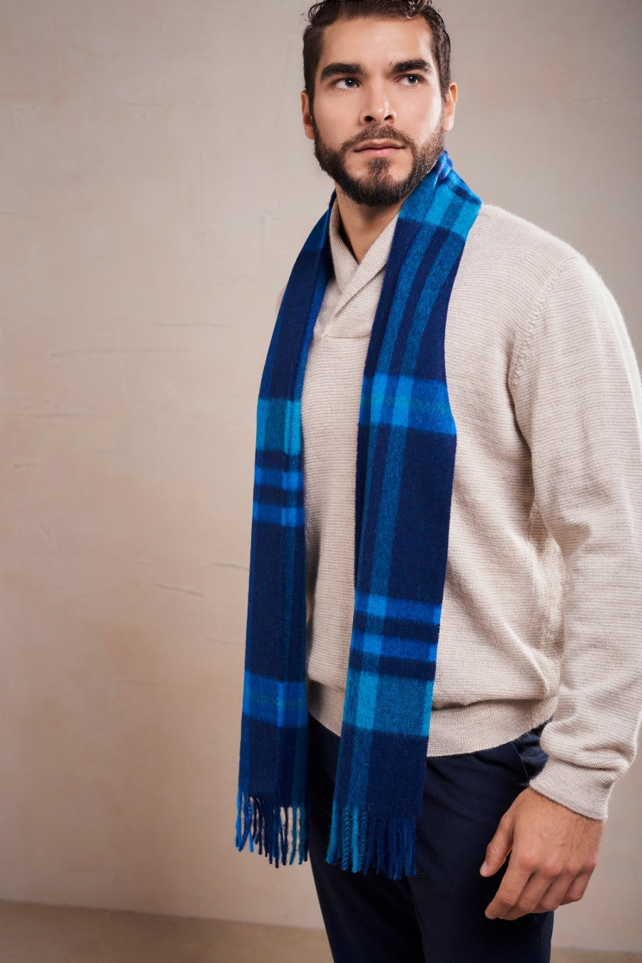 Peat Scarf Baby Alpaca Color Blue