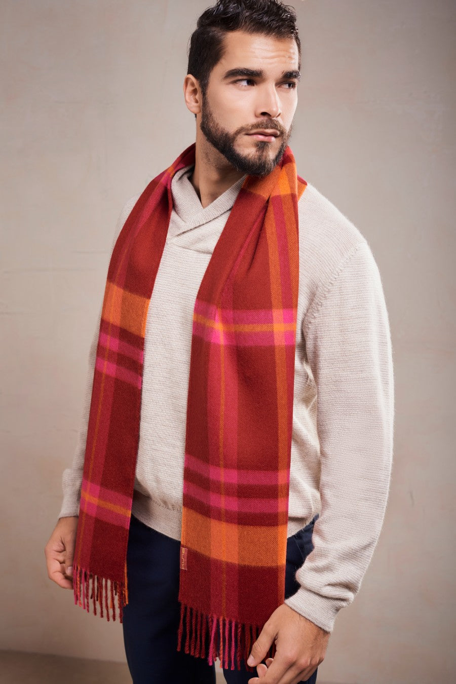 Peat Scarf Baby Alpaca Color Red