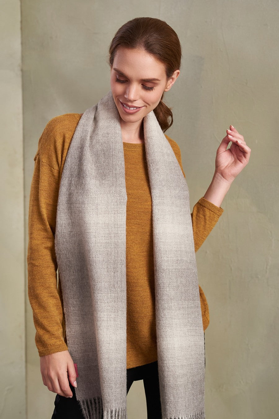 Rasha - B Bufanda Baby Alpaca Color Gris