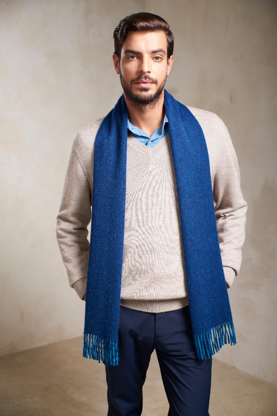 Penang Blue& Turqueza Scarf Baby Alpaca Color Blue