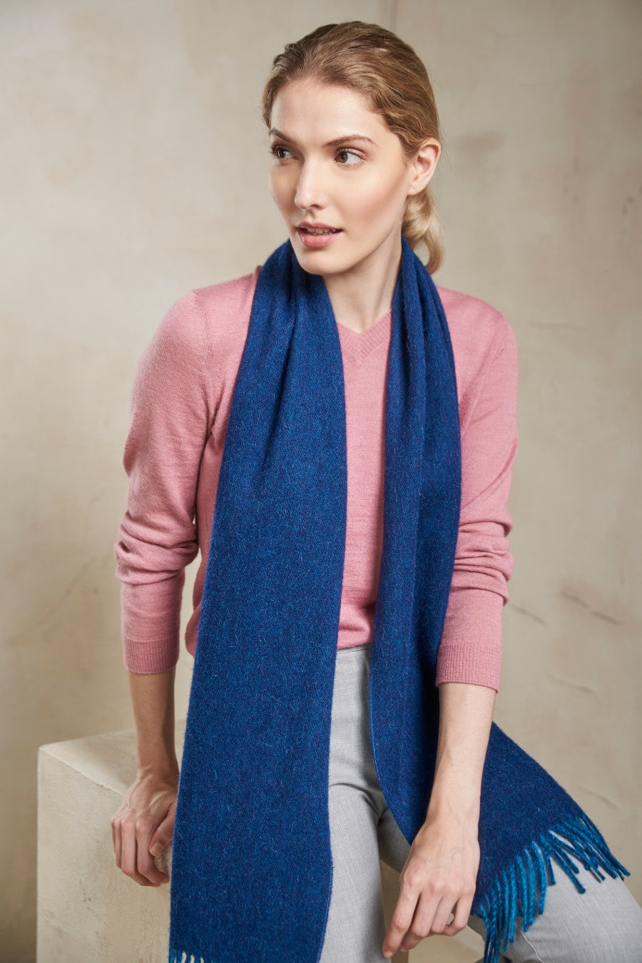 Penang Blue& Turqueza Scarf Baby Alpaca Color Blue