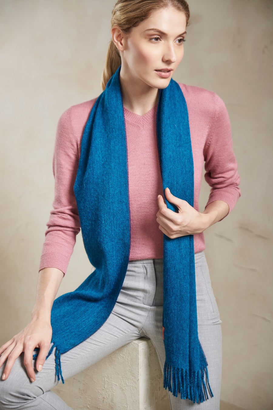 Penang Blue& Turqueza Scarf Baby Alpaca Color Blue
