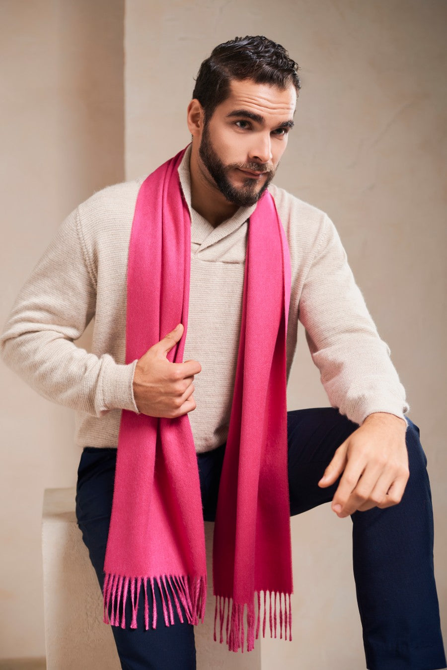Penang Scarf Baby Alpaca Color Fuccia