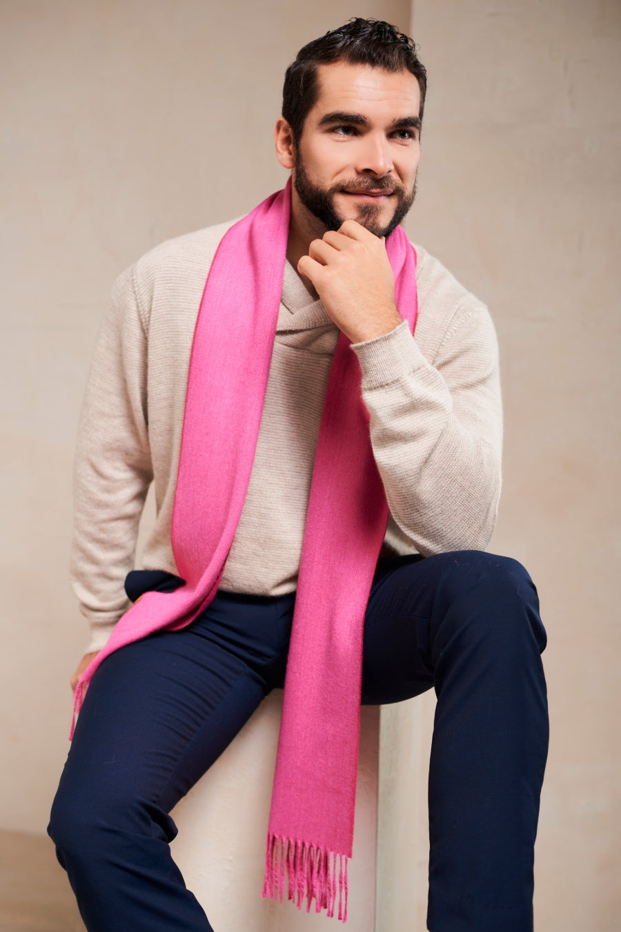 Penang Scarf Baby Alpaca Color Fuccia