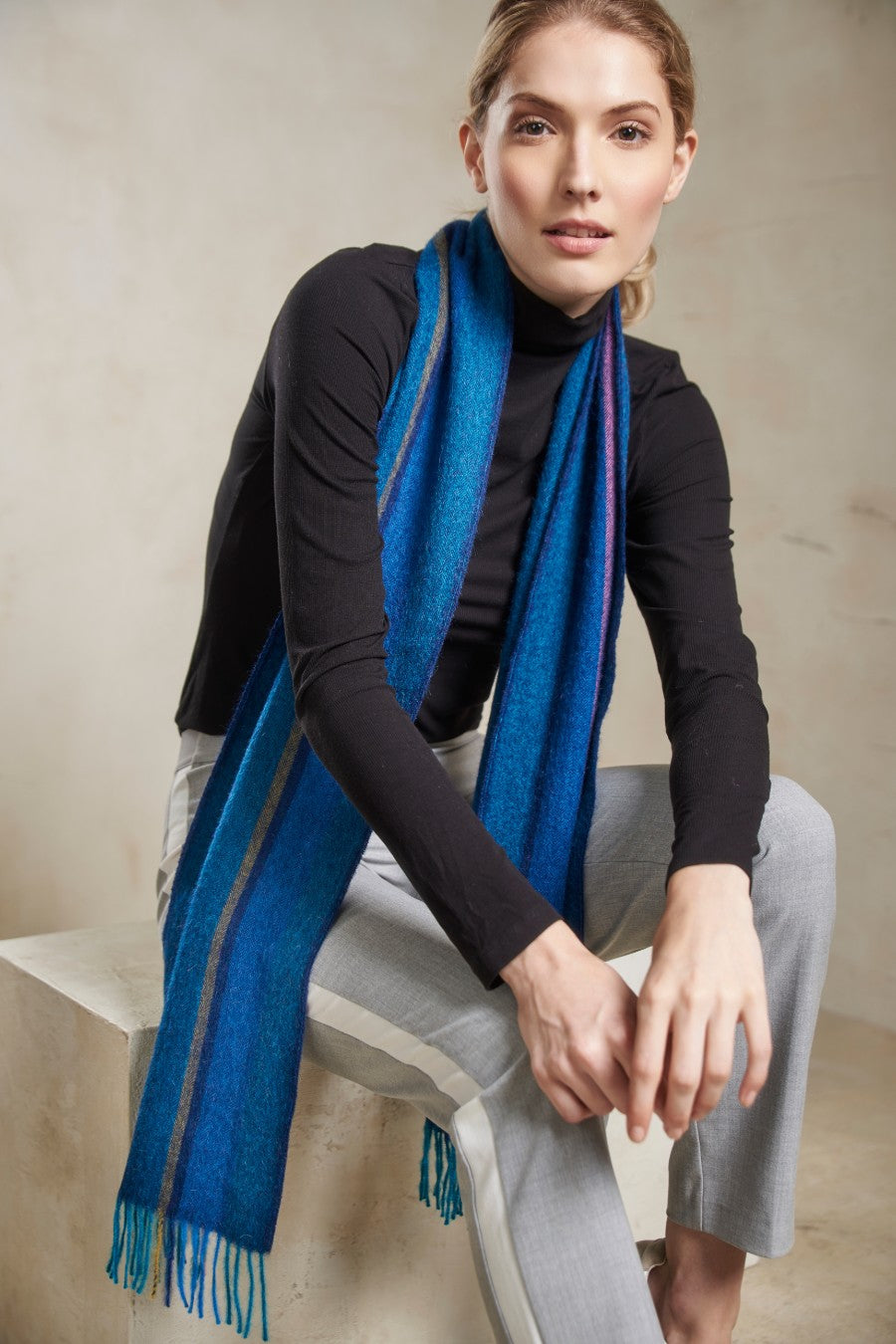 Perejil Scarf Baby Alpaca Color Turqueza