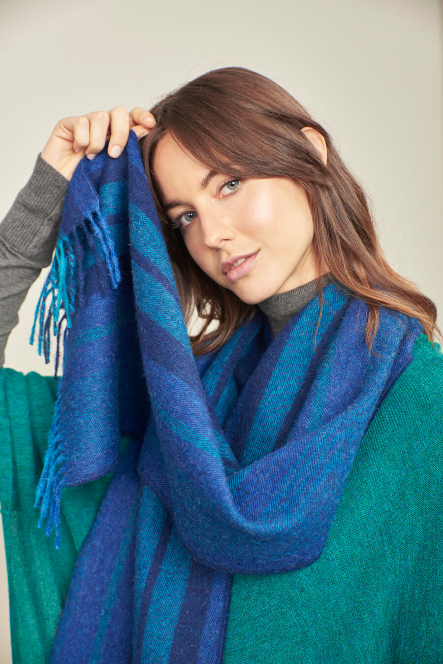Perejil Scarf Baby Alpaca Color Blue