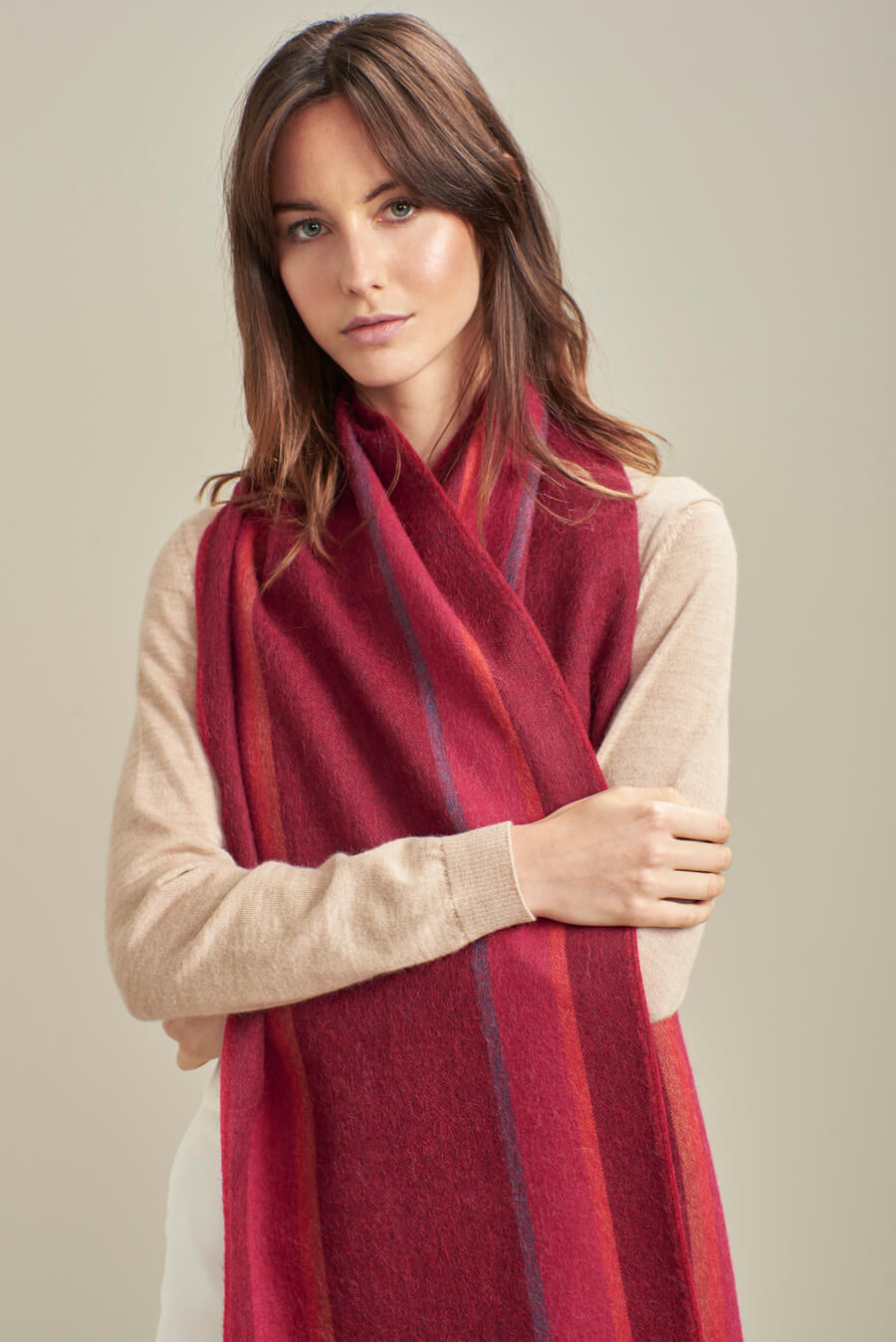 Perejil Scarf Baby Alpaca Color Red