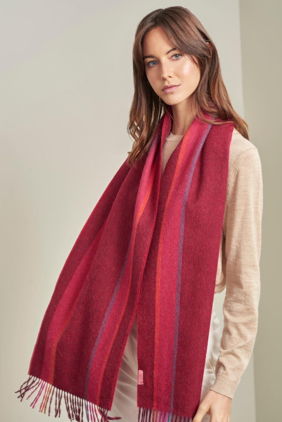 Perejil Scarf Baby Alpaca Color Red