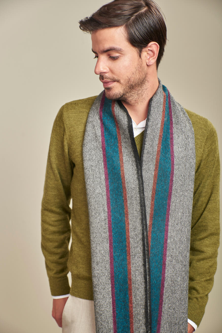 Perejil White Y Scarf Baby Alpaca Color Black