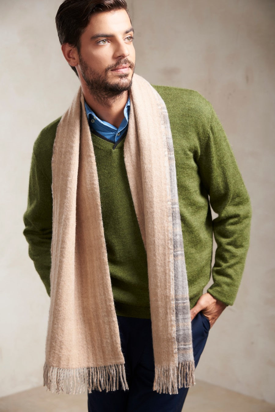 Pimenton Scarf Baby Alpaca Color Grey