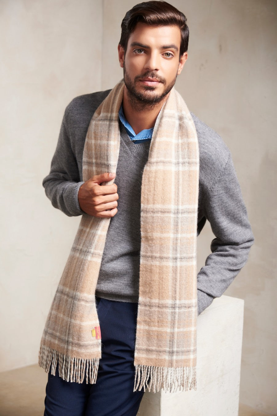 Pimenton Scarf Baby Alpaca Color Beige
