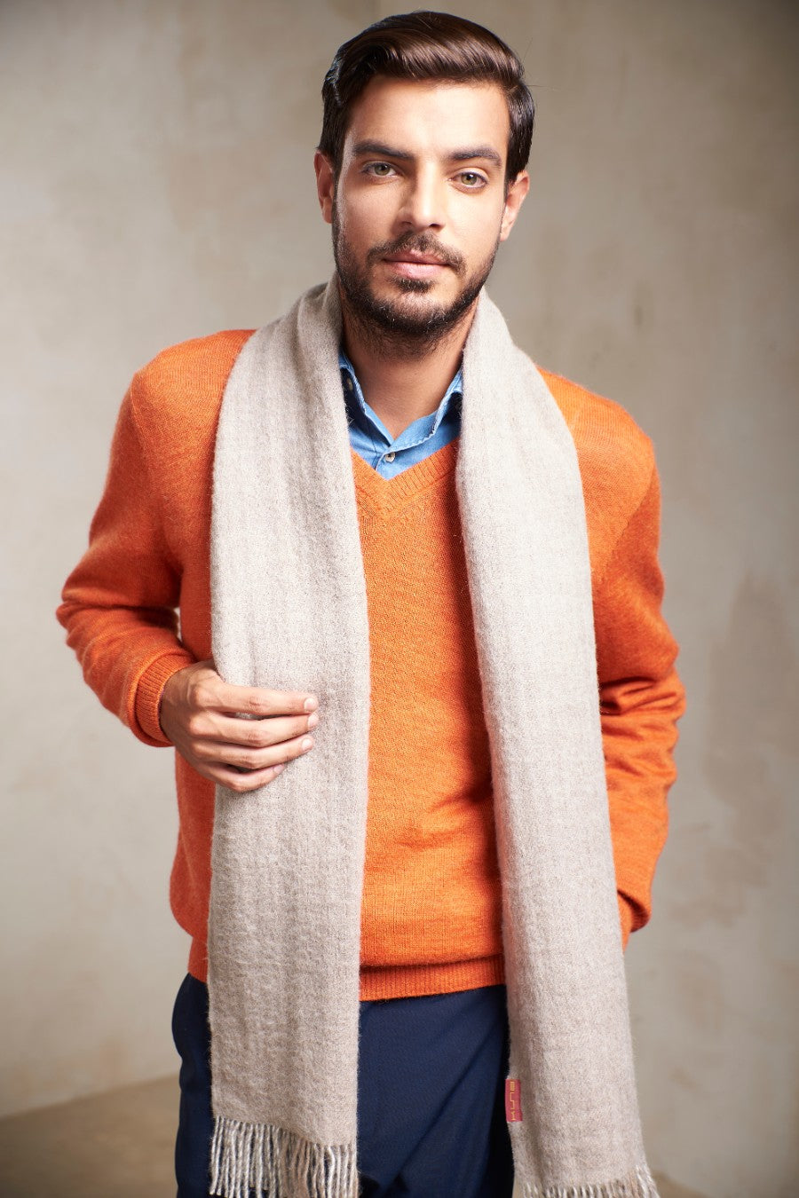 Pimenton Scarf Baby Alpaca Color Beige