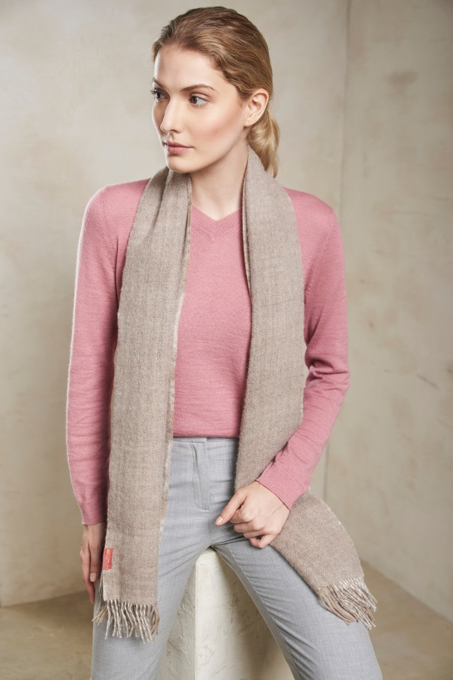 Pimenton Scarf Baby Alpaca Color Beige