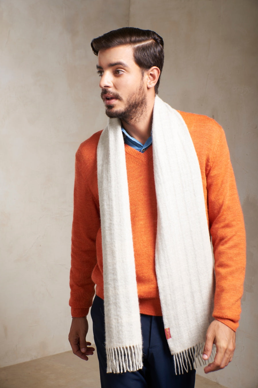 Pimenton Scarf Baby Alpaca Color Ecru