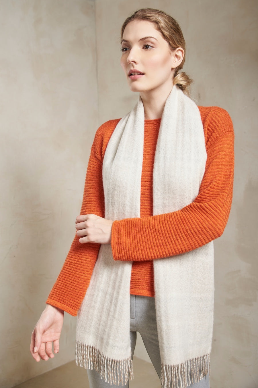Pimenton Scarf Baby Alpaca Color Ecru