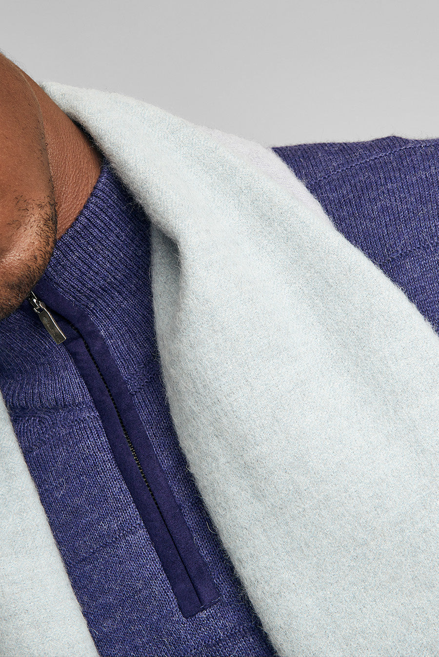 Bufanda Trasera Baby Alpaca Color Azul Bebé