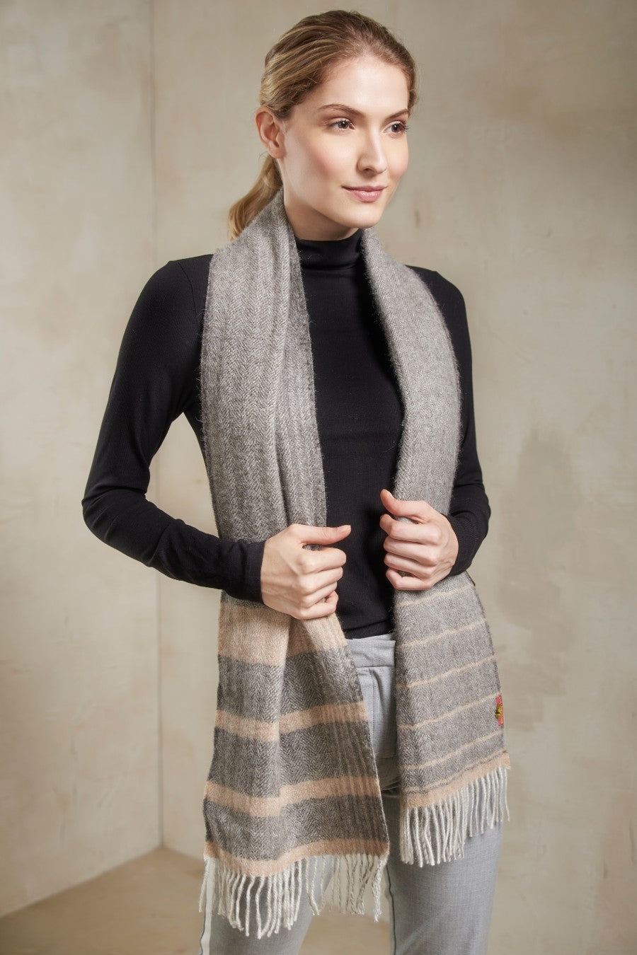 Pelagie Scarf Baby Alpaca Color Grey