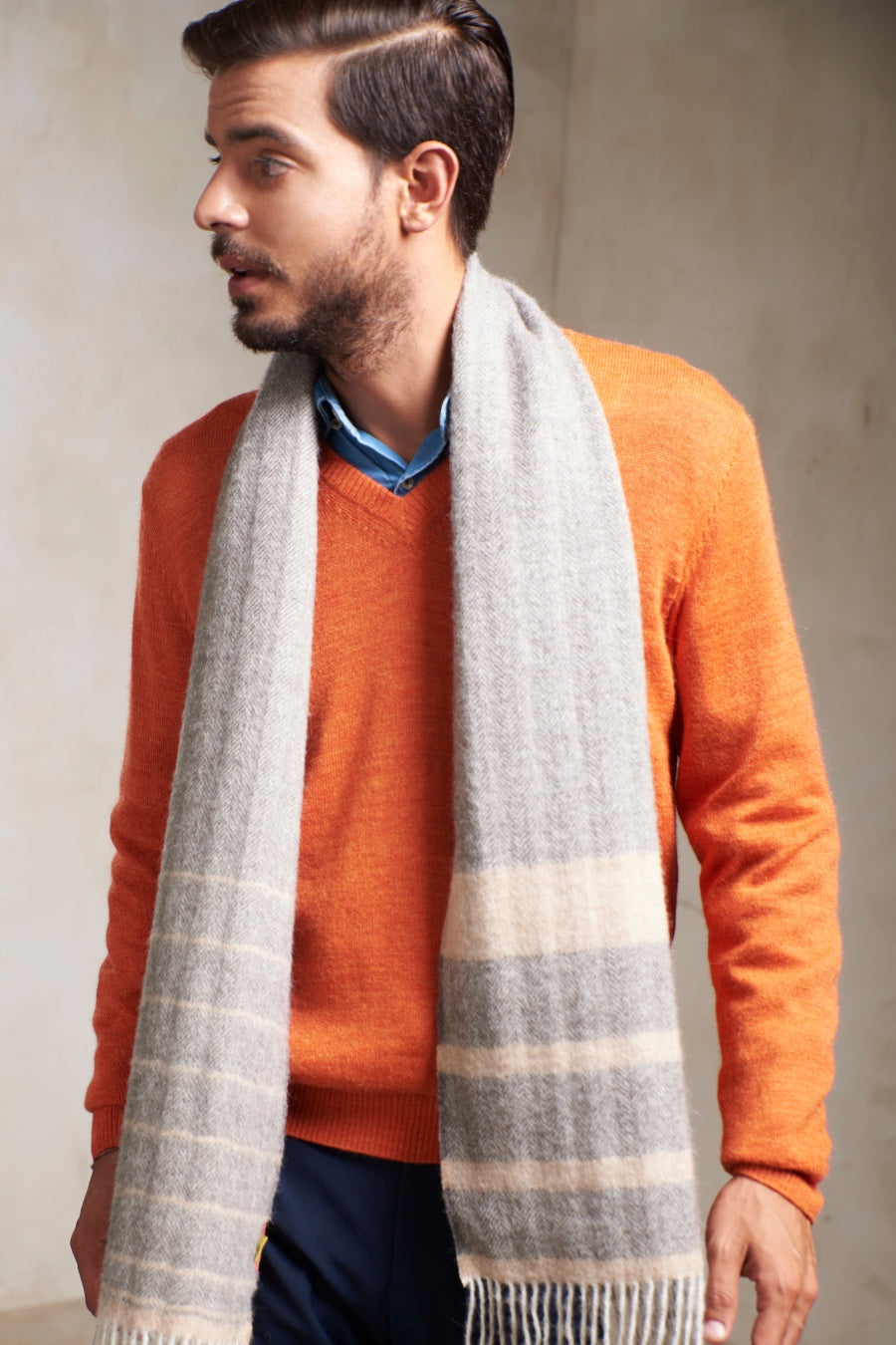 Pelagie Scarf Baby Alpaca Color Grey
