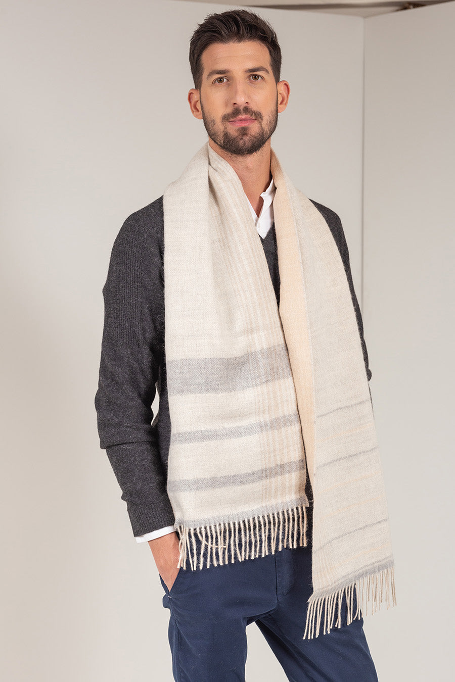 Pelagie B Scarf Baby Alpaca Color Ecru