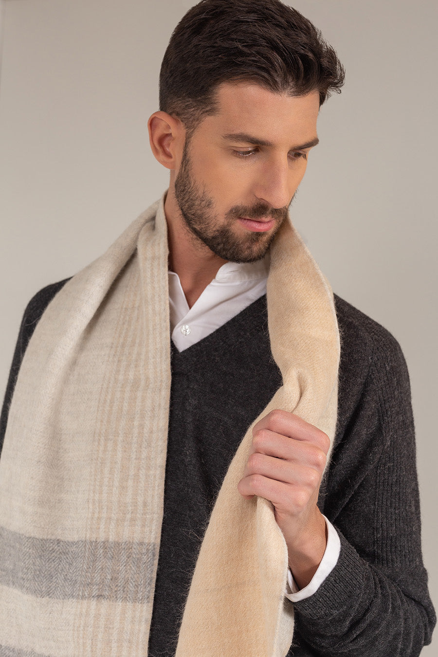 Pelagie B Scarf Baby Alpaca Color Ecru