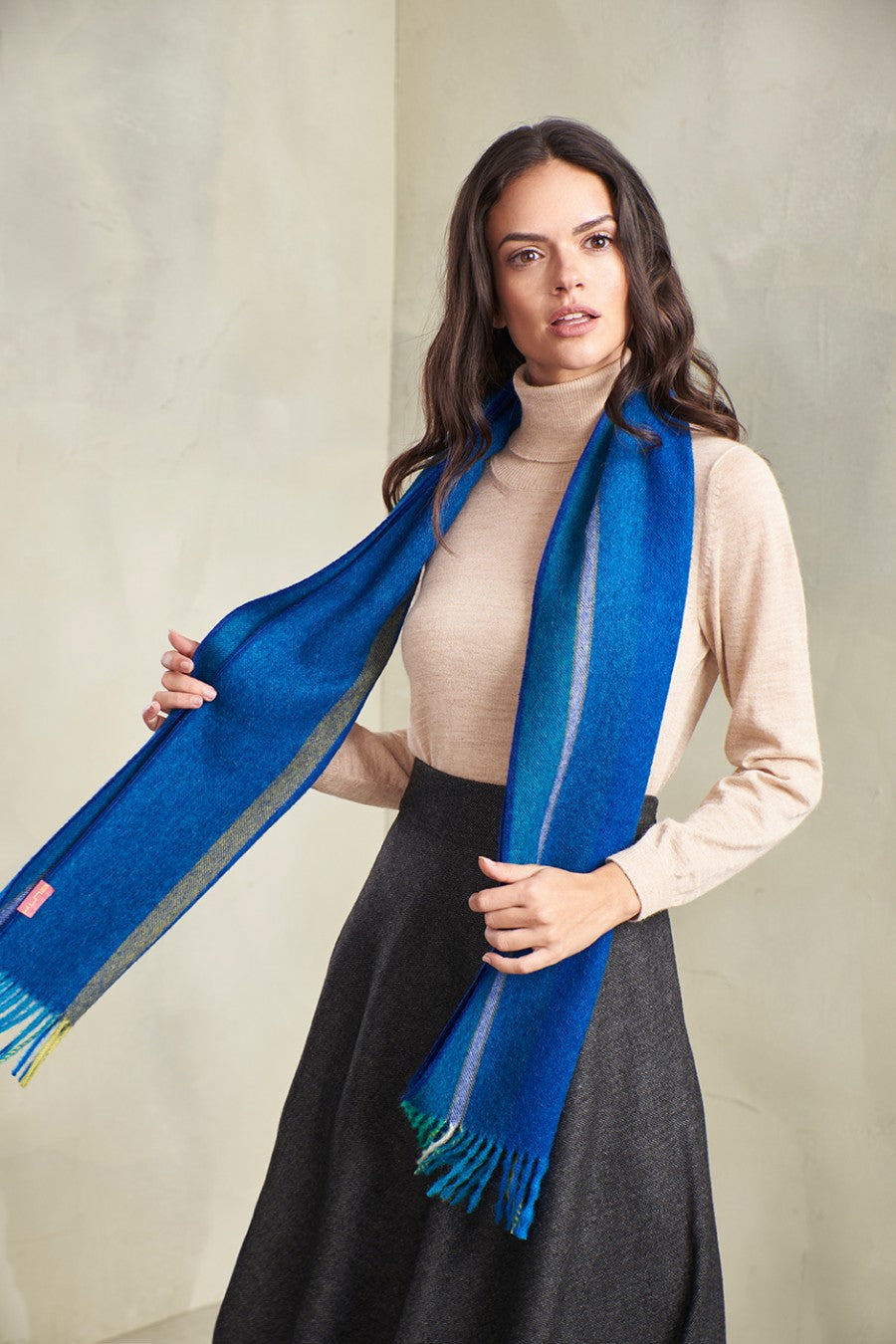 Radium - A Scarf Baby Alpaca Color Blue