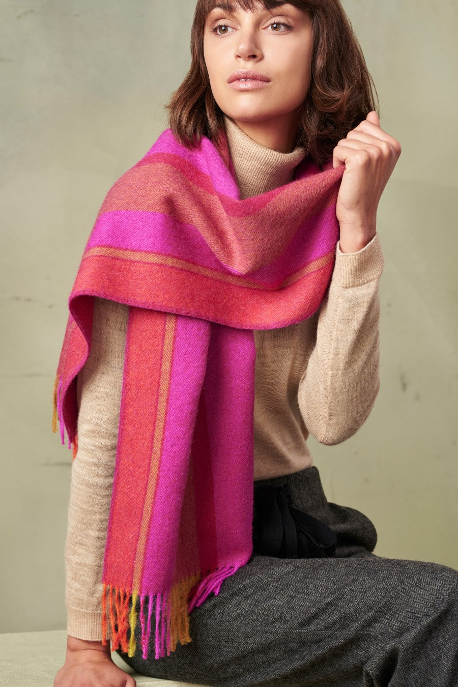 Radium - A Fucsia Scarf Baby Alpaca Color Fuchsia