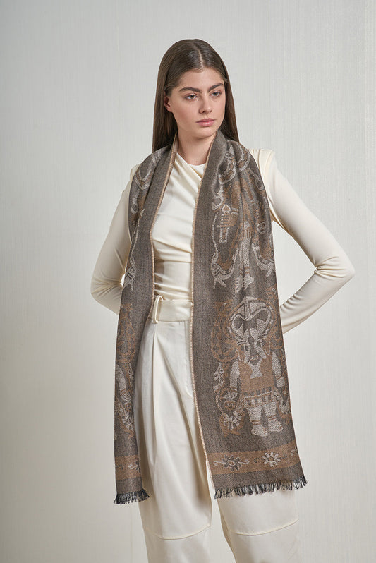 Nazca - 38 Bufanda Baby Alpaca Color Camel Oscuro