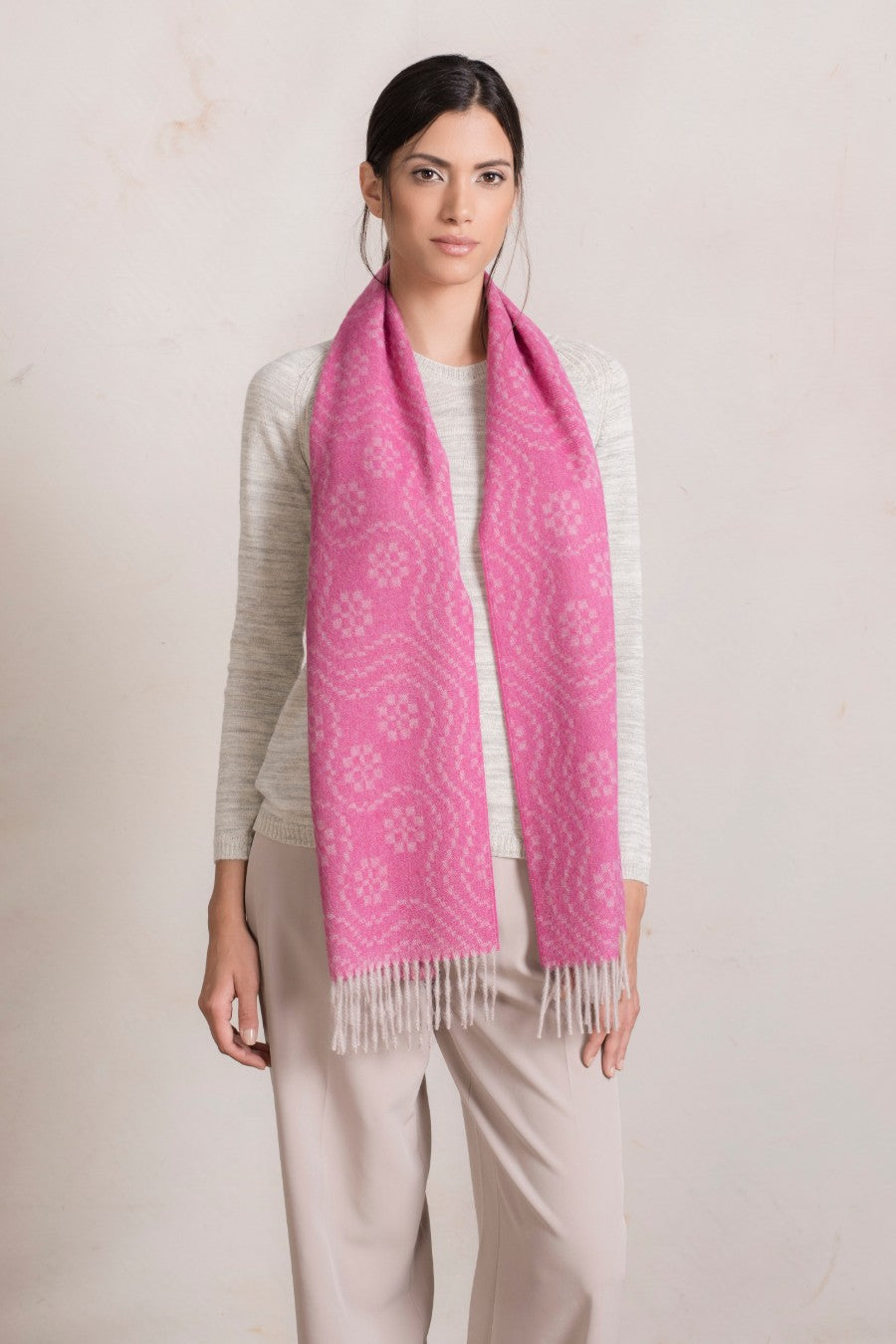 Radio Scarf Baby Alpaca Color Fuccia