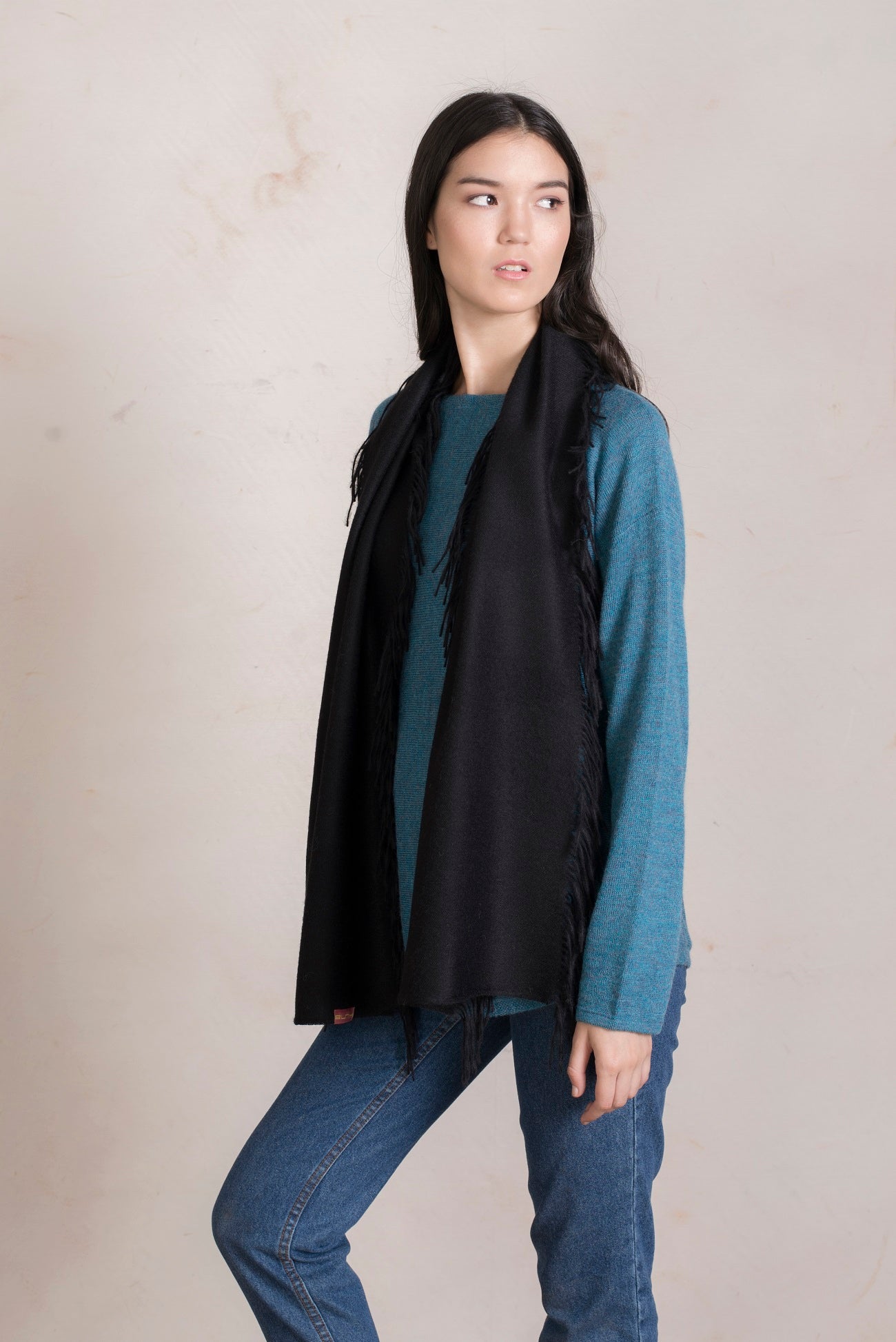 Pie Scarf Baby Alpaca Color Black